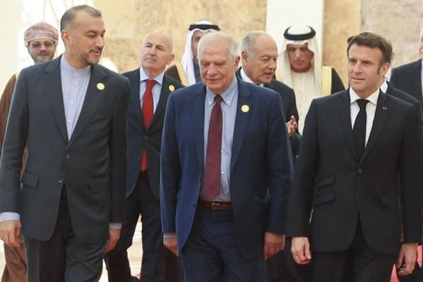 ماكرون وبوريل وعبد اللهيان