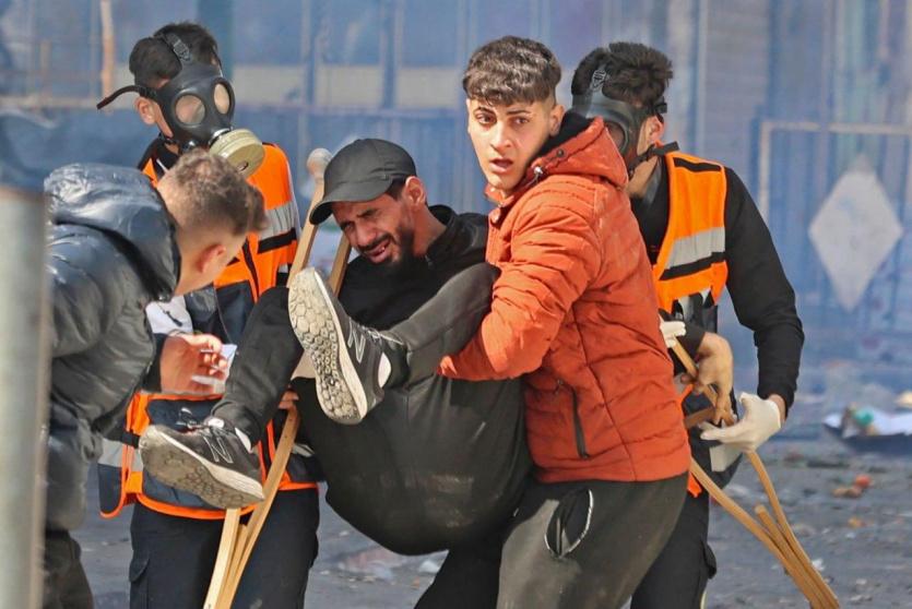 عشرات الإصابات برصاص الاحتلال إثر العدوان الإسرائيلي على نابلس أمس