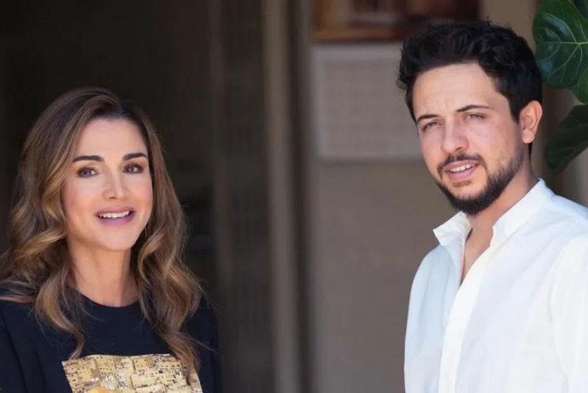 الملكة رانيا والأمير حسين بن عبد الله