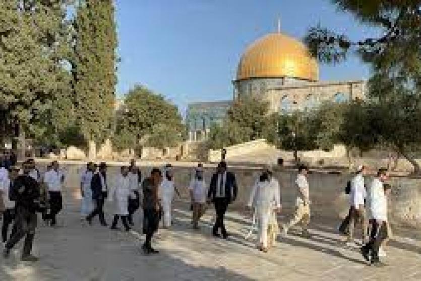 عشرات المستوطنين بحماية الاحتلال يقتحمون المسجد الأقصى
