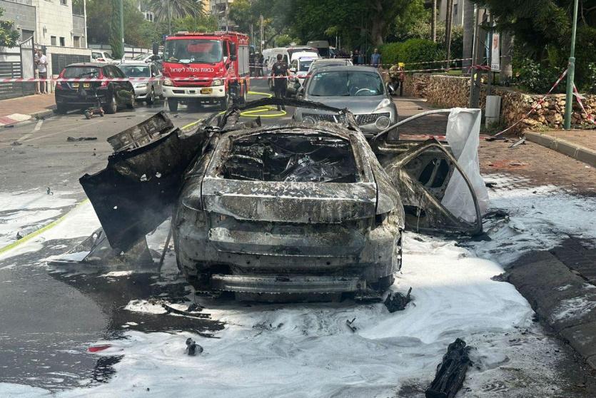 المركبة التي تعرضت للانفجار