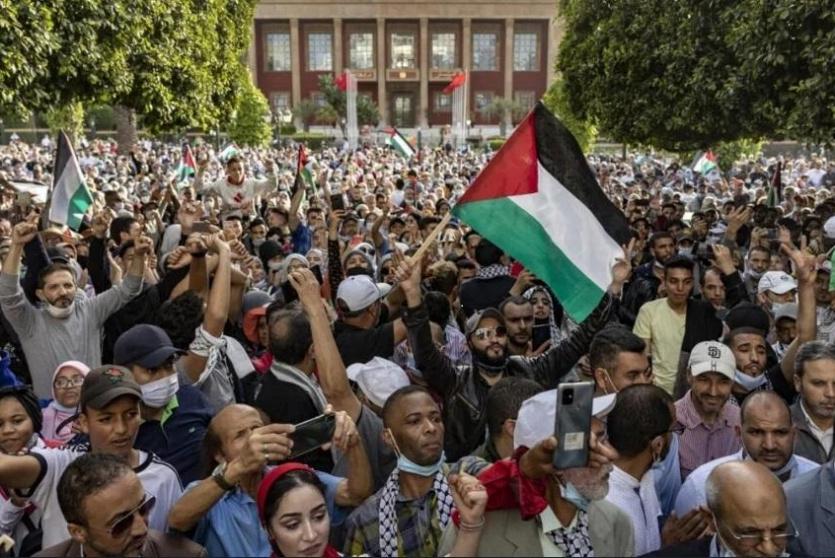 مظاهرات حاشدة في مدن مغربية تنديداً بالعدوان على غزة