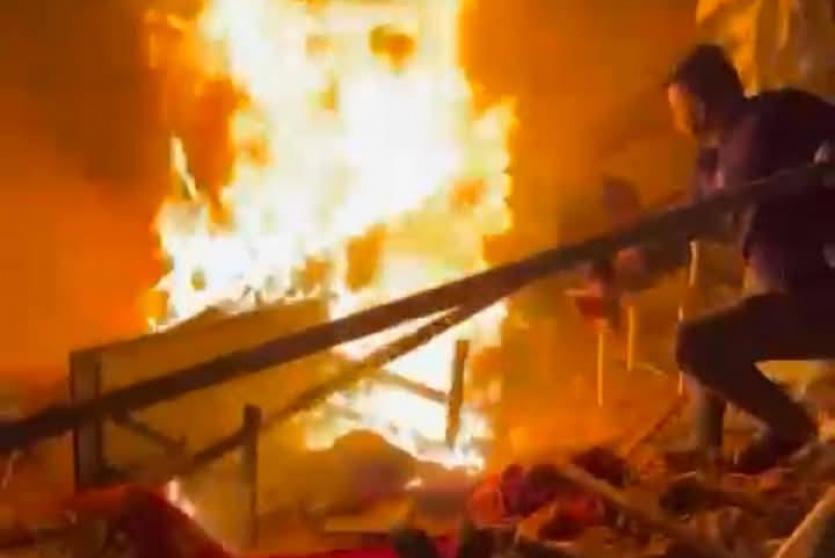 قصف خيمة في خانيونس -أرشيف-