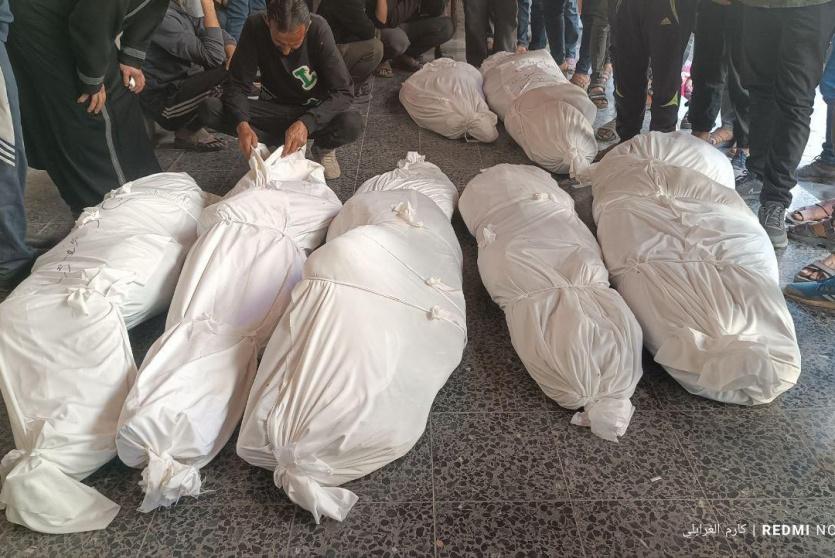 جثامين الشهداء التي تم انتشالها اليوم