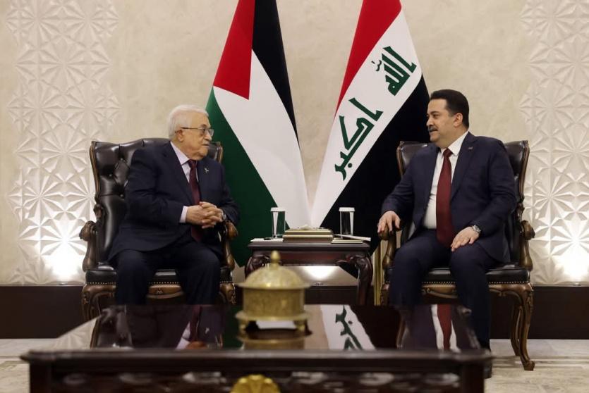 الرئيس عباس يجتمع مع رئيس الوزراء العراقي