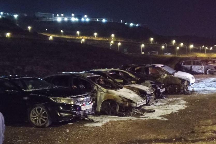 احراق مركبات فلسطينية في سلفيت