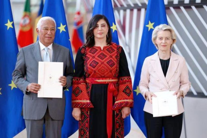 سفيرة فلسطين تقدم رسالة تعيينها لرئيس المجلس الأوروبي ورئيسة المفوضية الأوروبية