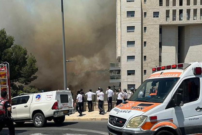 من حريق القدس اليوم