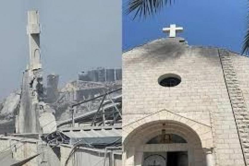 الاحتلال الإسرائيلي قصف كنيسة دير اللاتين في غزة