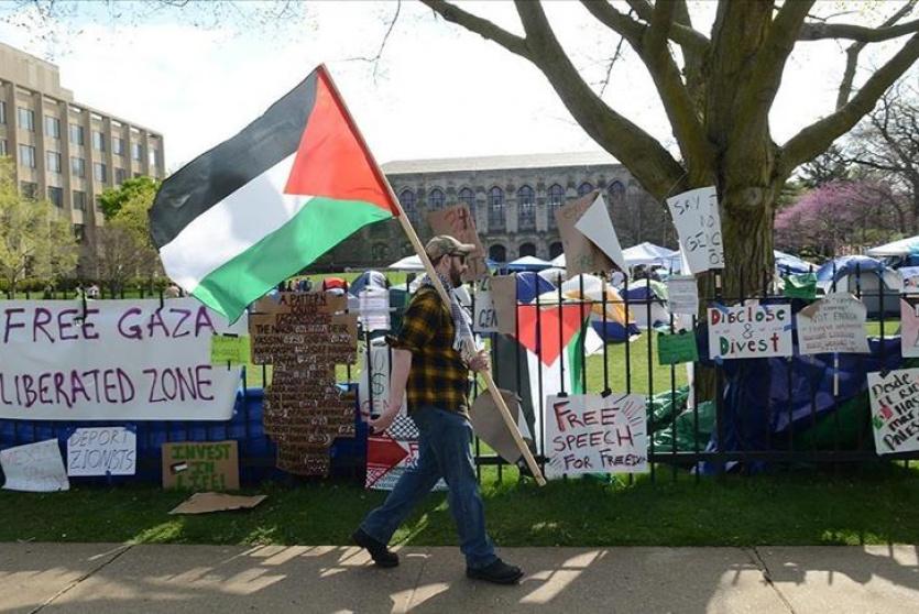 احتجاج ضد حرب غزة في جامعة كاليفورنيا