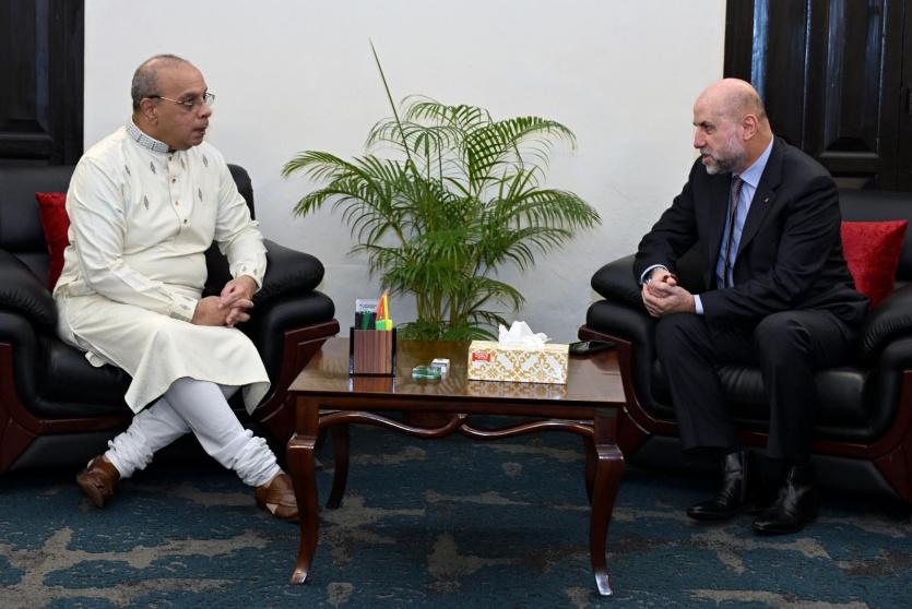 الهباش يبحث التعاون المشترك مع رئيس مجلس القضاء الأعلى في بنجلاديش