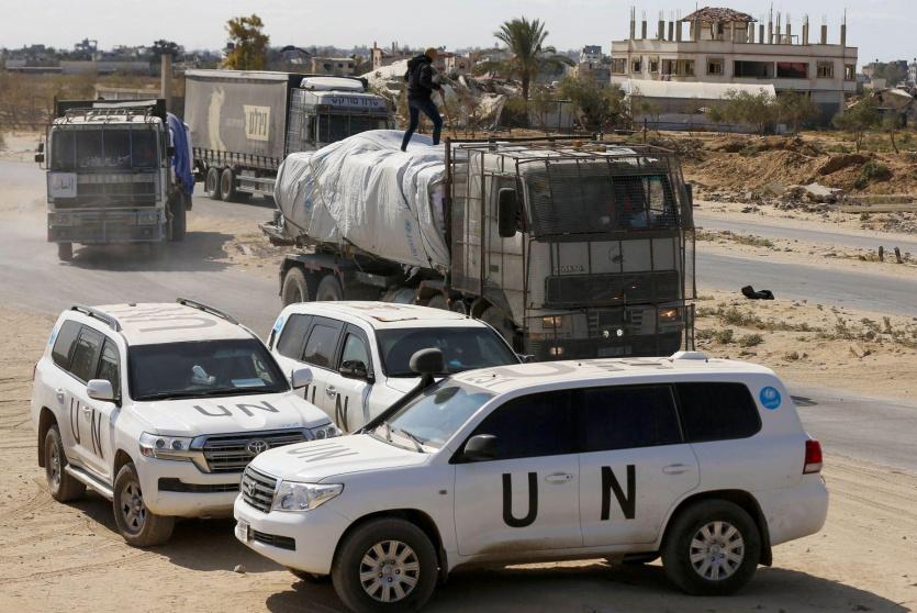 شاحنات مساعدات في غزة - ارشيفية