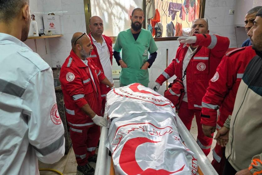 جثمان شهيد في غزة 