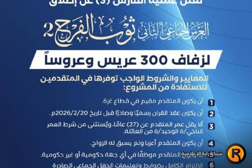 رابط التسجيل في العرس الجماعي ثوب الفرح 2 الفارس الشهم