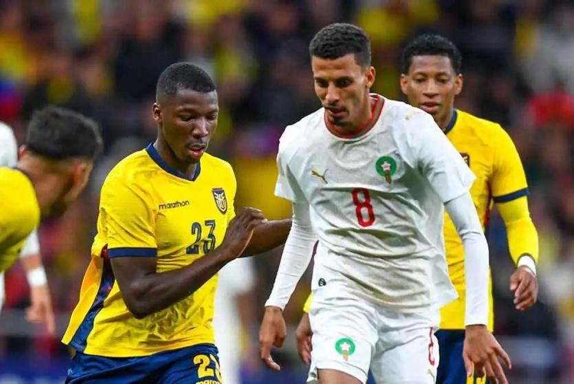 من مباراة المغرب والإكوادور 