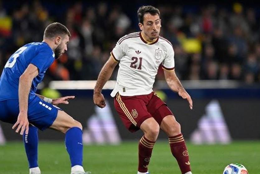 من مباراة إسبانيا وصربيا